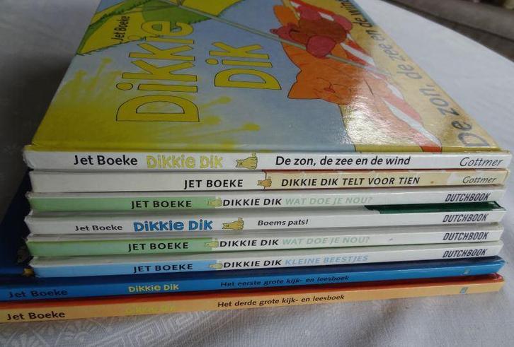 Dikkie Dik set van 8 boekjes van Jet Boeke, Livres, Livres pour enfants | 4 ans et plus, Comme neuf, Fiction général, Garçon ou Fille