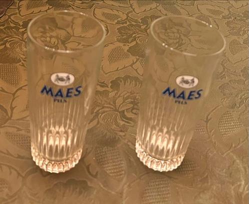 2 bierglazen Maes pils, Verzamelen, Biermerken, Gebruikt, Ophalen of Verzenden