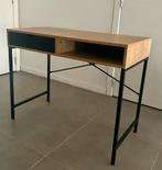 Bureau 48x95 1 lade warm eiken kleur/zwart, Ophalen, Zo goed als nieuw, Bureau