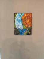 Schitterende Aquarel schilderij van een Oase met waterval, Antiek en Kunst, Kunst | Schilderijen | Modern, Ophalen