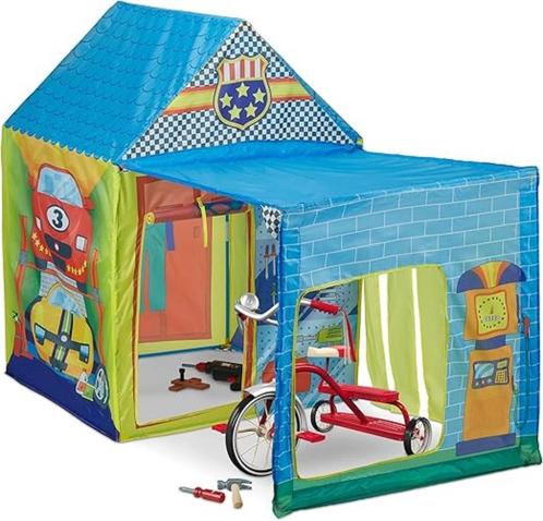 Relaxdays Speeltent met ring garage SNELLE GRATI SLEVERING, Kinderen en Baby's, Speelgoed | Speeltenten, Nieuw, Verzenden