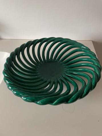 Grote geweven schaal - vallauris - groen beschikbaar voor biedingen