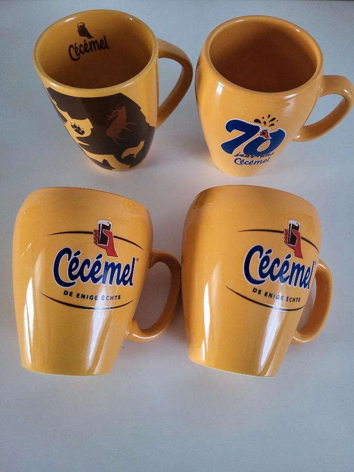 4 gele mokken Cécémel tassen cecemel chocomelk kopje koppen, Collections, Marques & Objets publicitaires, Neuf, Ustensile, Enlèvement ou Envoi
