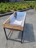 vintage tafel industriële tafel toonbank winkelkast vitrine, Antiek en Kunst, Ophalen