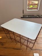 Salontafel van wit hout/koper metaal, Minder dan 50 cm, Minder dan 50 cm, Rechthoekig, Metaal