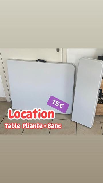 ‼️ LOCATION ‼️ Table Pliante + Banc  beschikbaar voor biedingen