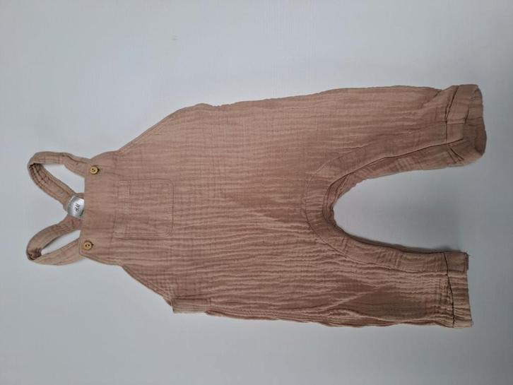 Mt 68 Beige linnen salopet, Kinderen en Baby's, Babykleding | Maat 68, Zo goed als nieuw, Jongetje of Meisje, Pakje, Ophalen of Verzenden