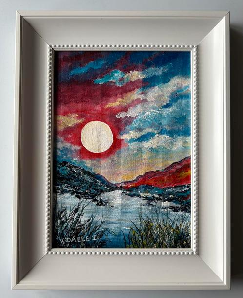 Fantasie. Landschap. Uniek schilderij. V. Daele I., Antiek en Kunst, Kunst | Schilderijen | Modern, Ophalen