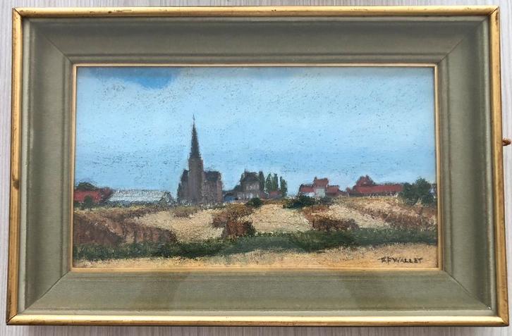 Taf Wallet - Paysage à Wulpen Koksijde, Antiek en Kunst, Kunst | Schilderijen | Klassiek, Ophalen