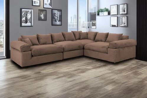 Hoeksalon Lincoln Ribbelstof, Huis en Inrichting, Zetels | Complete zithoeken, Nieuw, Stof, Verzenden