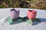 2 bougeoirs en forme fleur de tulipe, Maison & Meubles, Accessoires pour la Maison | Bougeoirs & Bougies, Noir, Utilisé, Enlèvement ou Envoi