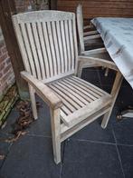teak tuintafel + stoelen + kussen!, Ophalen