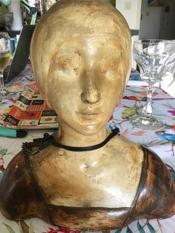 Buste de femme en plâtre ancien Art Déco, Enlèvement ou Envoi