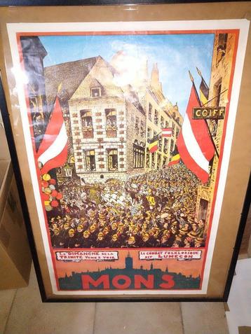 Oude poster van de knuffel in Mons 