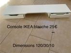 Console ikea blanche avec 2 tiroirs, Enlèvement, Comme neuf