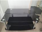 Tv-meubel van zwart glas, Ophalen, Minder dan 50 cm, Minder dan 100 cm, Glas