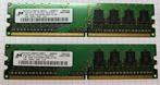 2x DDR2 800MHZ 1GB RAM geheugen, Ophalen of Verzenden, DDR2, Desktop, Gebruikt