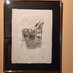 André Colpin, “Groene Rei Brugge”, ingekleurde ets 40x50cm, Antiek en Kunst, Ophalen of Verzenden