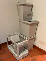 Vuilbakken 4 stuks + uittrekbare rail, Huis en Inrichting, Ophalen, Zo goed als nieuw