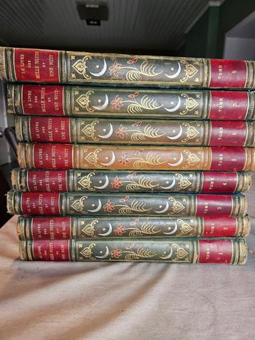 Set oude boeken (A Thousand Nights and One Night Mardrus...) beschikbaar voor biedingen