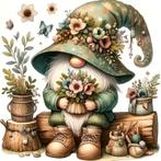 Peinture au diamant nain vert 20x20cm (rond), Envoi, Neuf, Bricolage