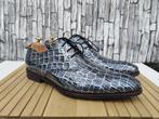 Floris van Bommel blauw/grijs heren lakschoenen - Mt 42,5, Blauw, Floris van Bommel, Ophalen of Verzenden, Zo goed als nieuw