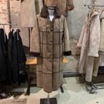 Vintage lederen suède lammy coat maat M/L, Comme neuf, Brun, Taille 38/40 (M), Enlèvement ou Envoi
