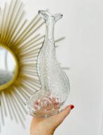 Karaffles, soliflora, vis, vintage glas, Ophalen of Verzenden, Zo goed als nieuw, Glas, Minder dan 50 cm