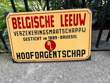 belgische Leeuw emaille reclamebord beschikbaar voor biedingen