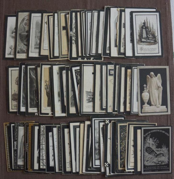 68 ZEER OUDE DOODSPRENTJES (overlijdensjaren 1880 tot 1889), Verzamelen, Bidprentjes en Rouwkaarten, Bidprentje, Verzenden
