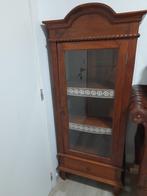 Vintage houten vitrinekast/servieskast, Huis en Inrichting, Ophalen, Gebruikt