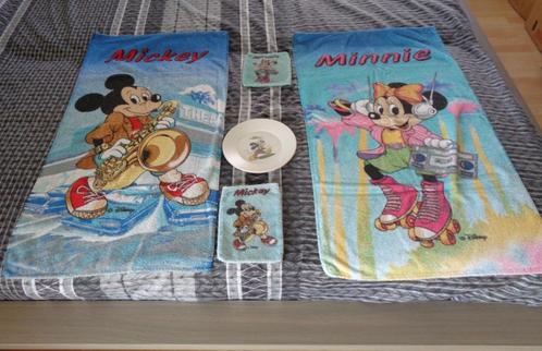 Vintage handdoeken Mickey en MInnie, Verzamelen, Disney, Mickey Mouse, Ophalen of Verzenden