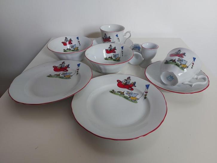 2 serviessets voor de geboorte (tweelingen), Kinderen en Baby's, Kraamcadeaus en Geboorteborden, Zo goed als nieuw, Kraamcadeau