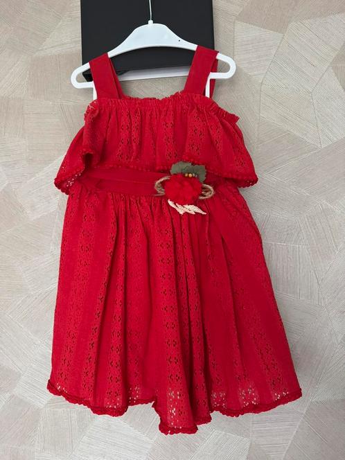 Schattig rood jurkje met bloem - Maat 110/5 jaar, Kinderen en Baby's, Kinderkleding | Maat 110, Nieuw, Meisje, Jurk of Rok, Ophalen of Verzenden