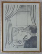 GUSTAVE VAN DE WOESTYNE / ZELFPORTRET / ZW-W LITHO / 55x43cm, Ophalen of Verzenden
