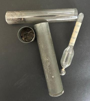 oud antieke densimeter dichtheidsmeter originele koker beschikbaar voor biedingen