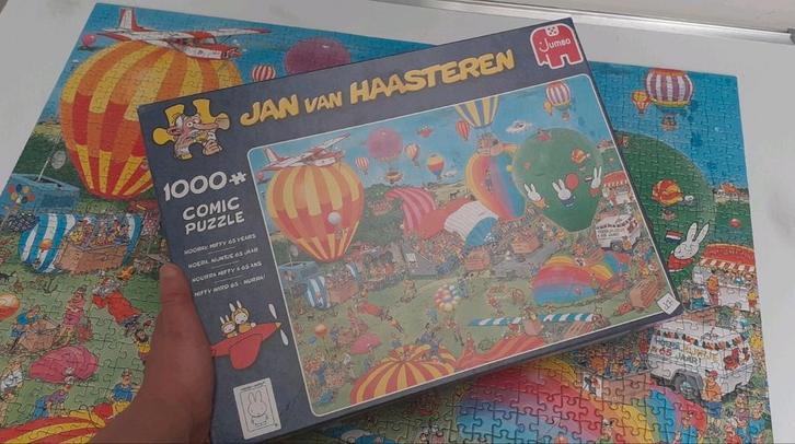 Jan van Haasteren puzzel – Hooray, Miffy 65 Years – 1000 stu, Hobby en Vrije tijd, Denksport en Puzzels, Zo goed als nieuw, Legpuzzel