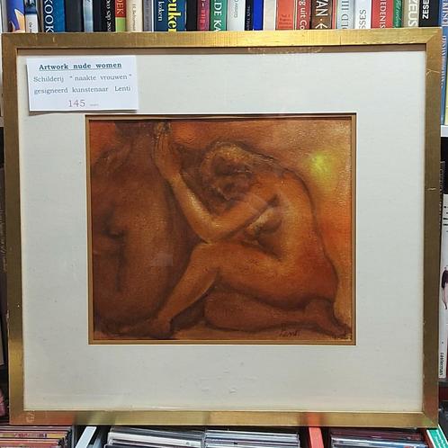 2 Naakten vrouwen - Gesigneerd Lenti, Antiek en Kunst, Kunst | Schilderijen | Modern, Ophalen of Verzenden