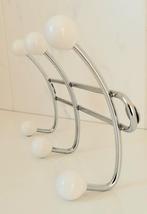 📍 KAPSTOK 📍 3 hangers met keramische WITTE bollen. RETRO., Nieuw, Minder dan 100 cm, Metaal, Wandkapstok