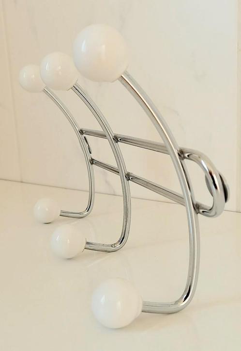 📍 KAPSTOK 📍 3 hangers met keramische WITTE bollen. RETRO., Huis en Inrichting, Woonaccessoires | Kapstokken, Nieuw, Wandkapstok