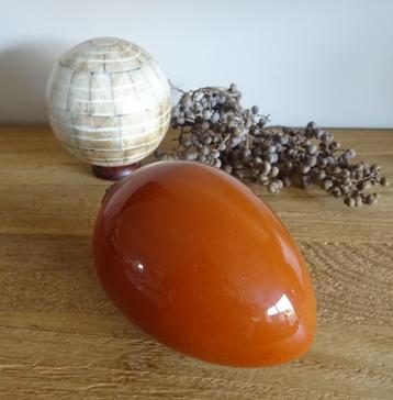 Grote glazen vintage kerstbal, mooie roestkleur beschikbaar voor biedingen