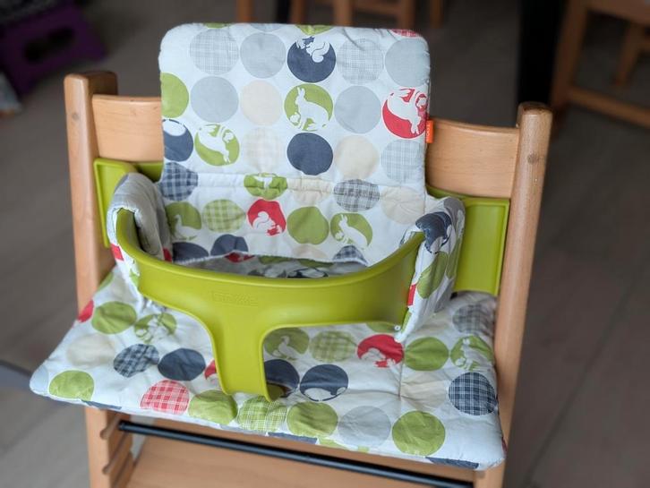 Stokke tripp trapp babyset groen incl kussens, Enfants & Bébés, Chaises pour enfants, Comme neuf, Enlèvement