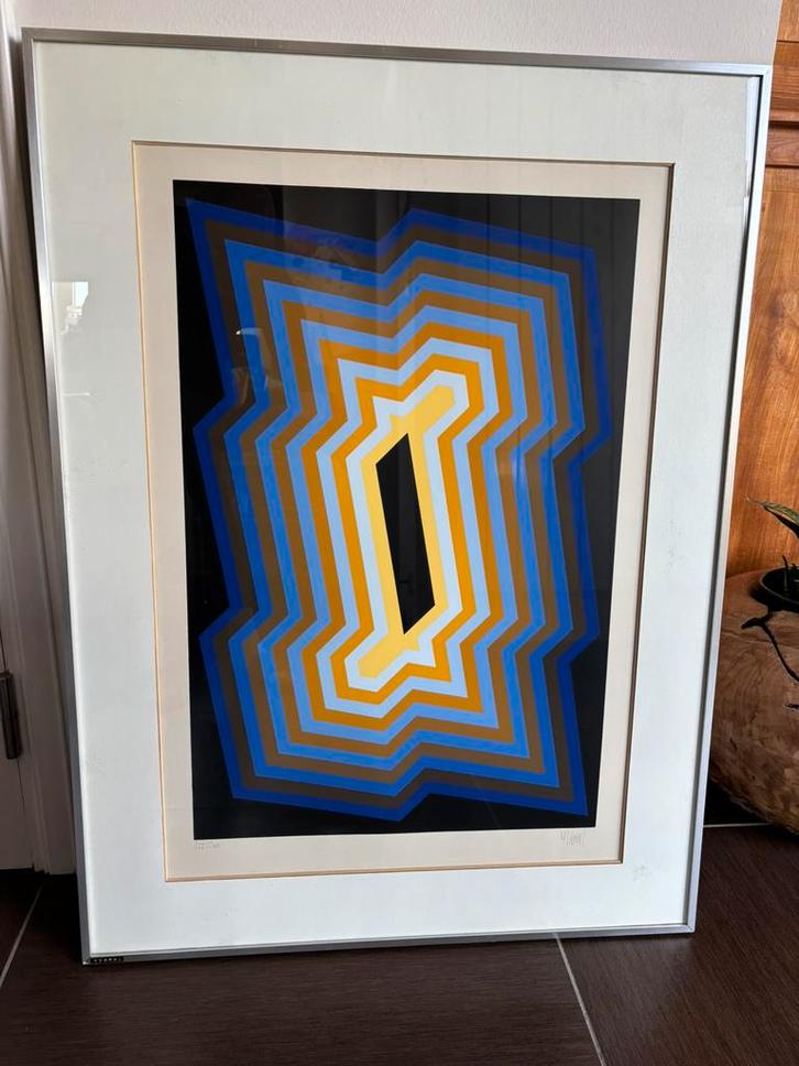 Op art Litho van Yvaral, Antiek en Kunst, Kunst | Schilderijen | Abstract, Ophalen