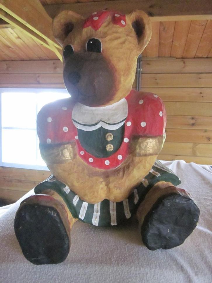 PAPIER MACHÉ SET BEREN 31,5X27X35CM, Verzamelen, Beren en Cherished Teddies, Zo goed als nieuw, Ophalen