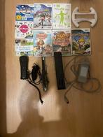 Wii zwarte controller + joystick +8 games +stuur, Games en Spelcomputers, Ophalen, Zo goed als nieuw