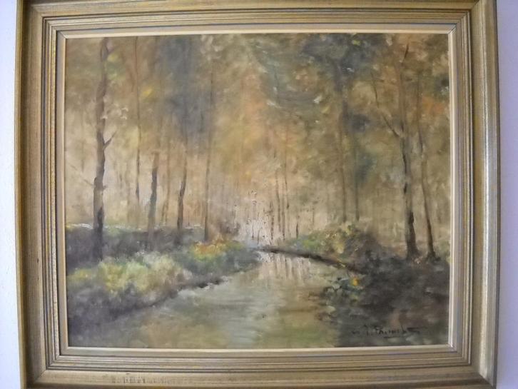Bos zicht van HJ Pauwels uit Beveren Ws, Antiek en Kunst, Kunst | Schilderijen | Klassiek, Ophalen