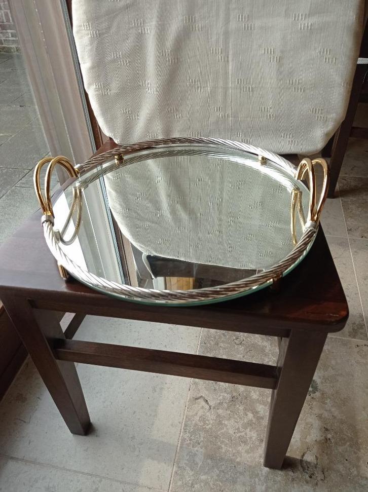 Vintage spiegel dienblad / cocktailblad, Huis en Inrichting, Woonaccessoires | Dienbladen, Gebruikt, Ophalen
