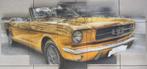 5-luik canvas ford mustang, Huis en Inrichting, Woonaccessoires | Schilderijen, Tekeningen en Foto's, Ophalen, Zo goed als nieuw