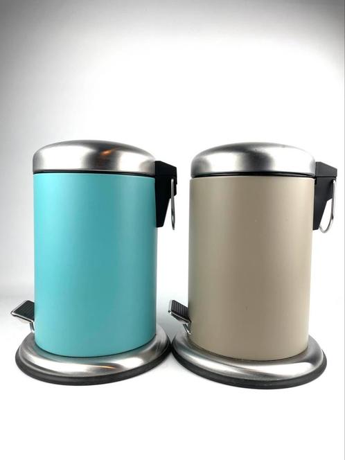 Set van 2 Stijlvolle Pedaalemmers - 3L, Huis en Inrichting, Woonaccessoires | Prullenbakken, Zo goed als nieuw, Metaal, Ophalen of Verzenden