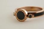 KORTING!! 18k goud vergulde ring met zwarte onyx#89, Handtassen en Accessoires, Ringen, Nieuw, Goud, Goud, Met edelsteen
